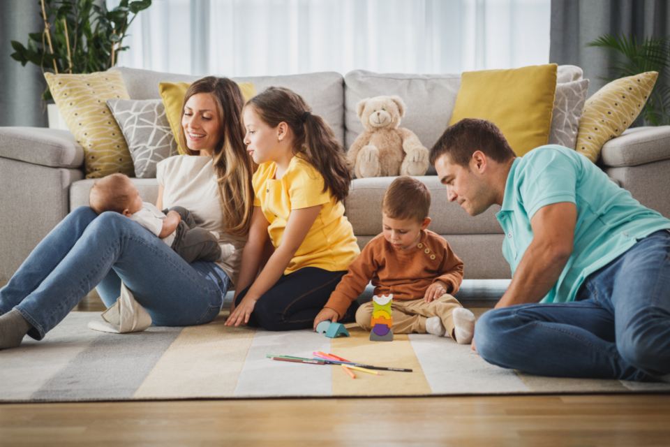 Family smiling together